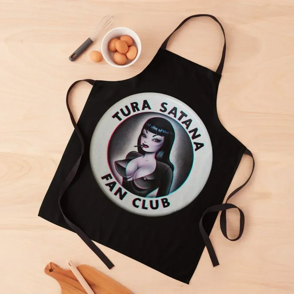 

Tura Satana Fan Club Apron Cute Kitchen Accessories men's barbecue Utensils For Kitchen custom women's kitchen Apron