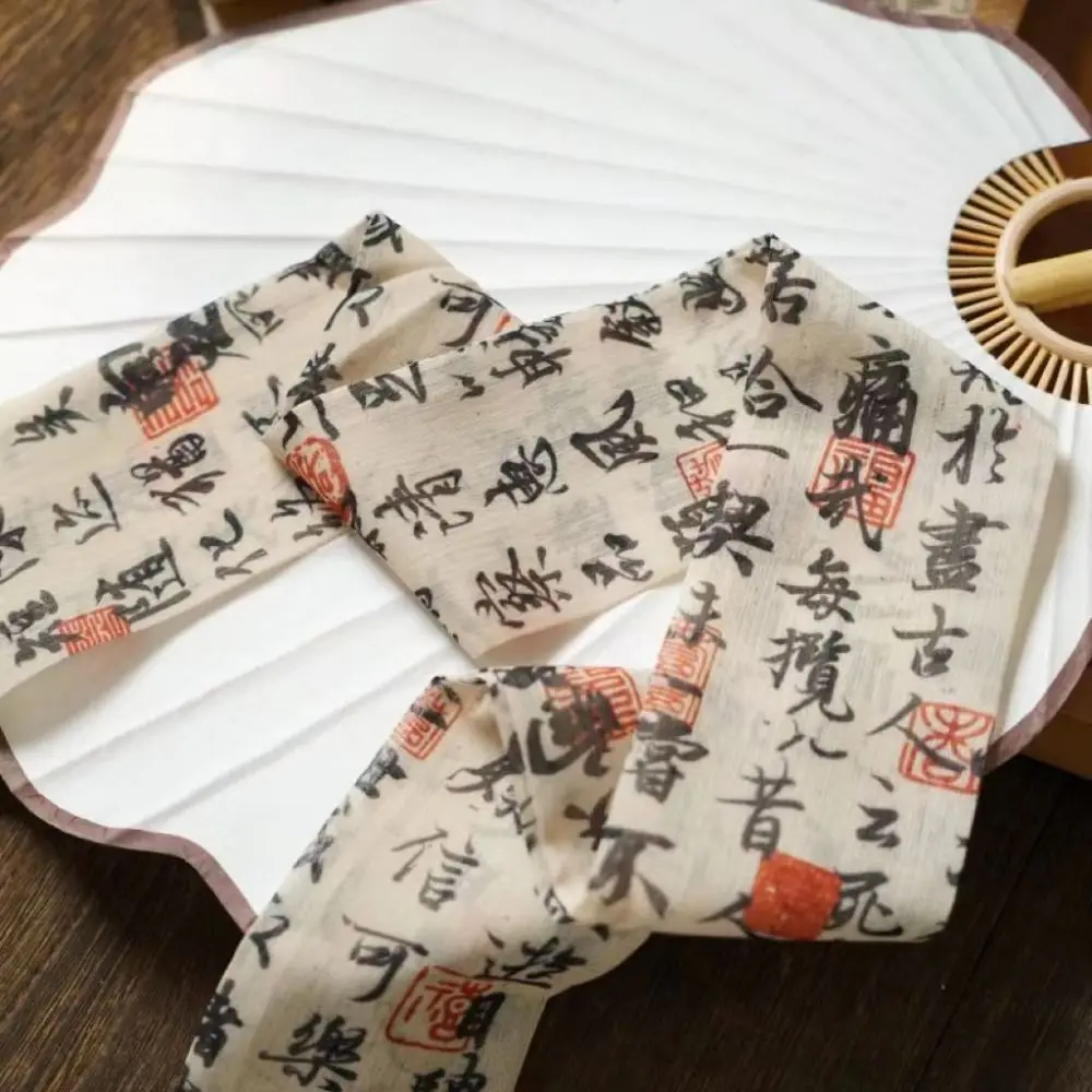 Chinese Style Silk Scarf Pink Hair Tie Printed Scarf Collocation Clothing Accessories Scarf Accessories Long Scarf Women