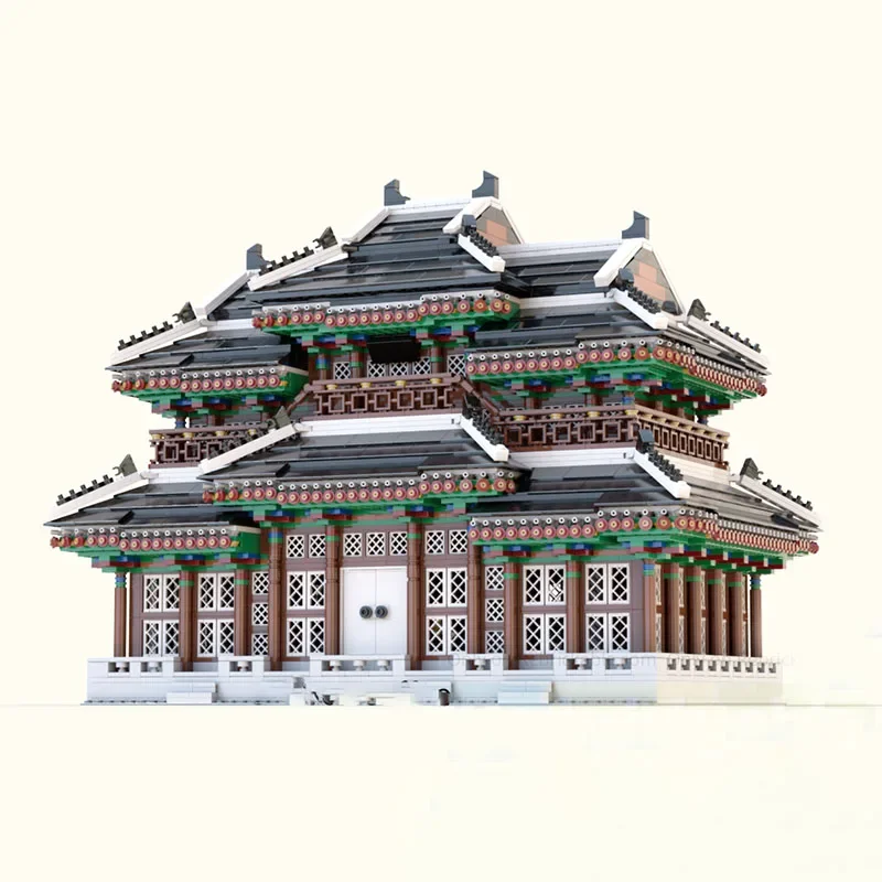 Moc Building Blocks Street View Architectural Model Wantai Huiqing Hall Technology Modular Building Blocks Toy DIY Set Assembly