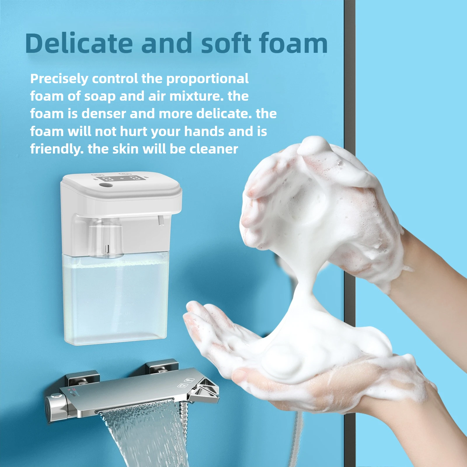 موزع الصابون الأوتوماتيكي موزع الرغوة 2 في 1 آلة الروائح الأشعة تحت الحمراء التعريفي فقاعة المطهر اليد الناشر العطر