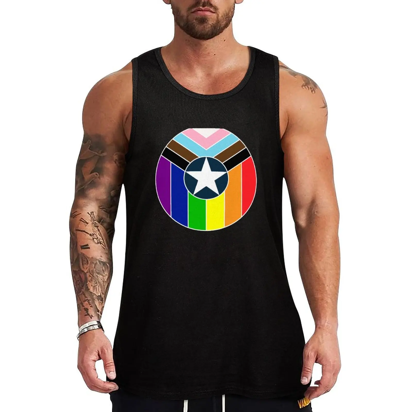 Pride Shield Tank Top Retro Print Tank Top Vintage Graphic Sleeveless