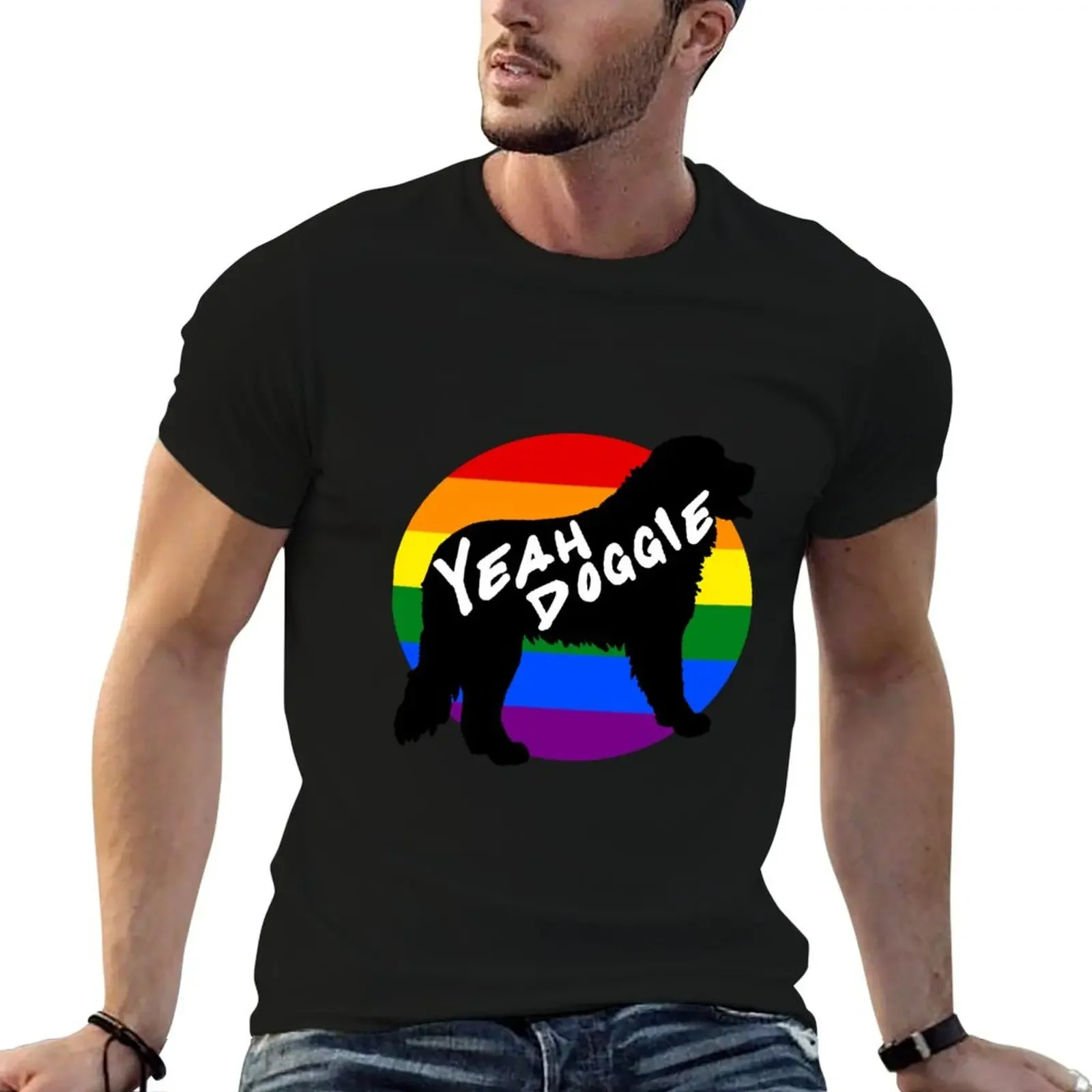 Yeah Doggie Rainbow T-Shirt custom shirt customs plain t shirts men