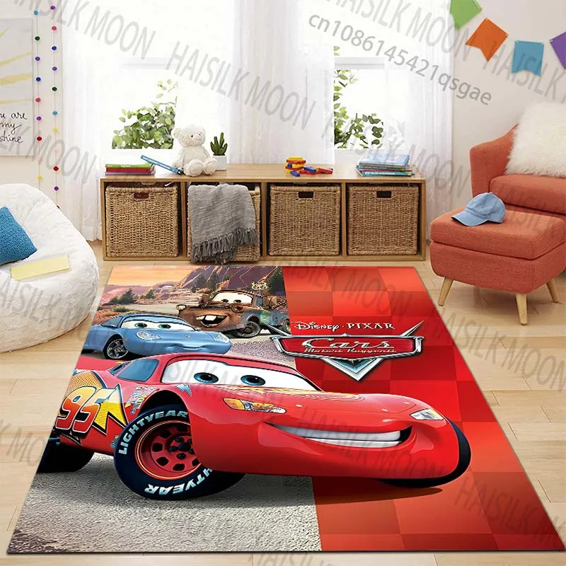 Disney Cars Lightning Mcqueen Print Rugs Living Room Bedroom Carpet Bedside Bathroom Floor Mat Kids Room Non-slip Mat Room Decor