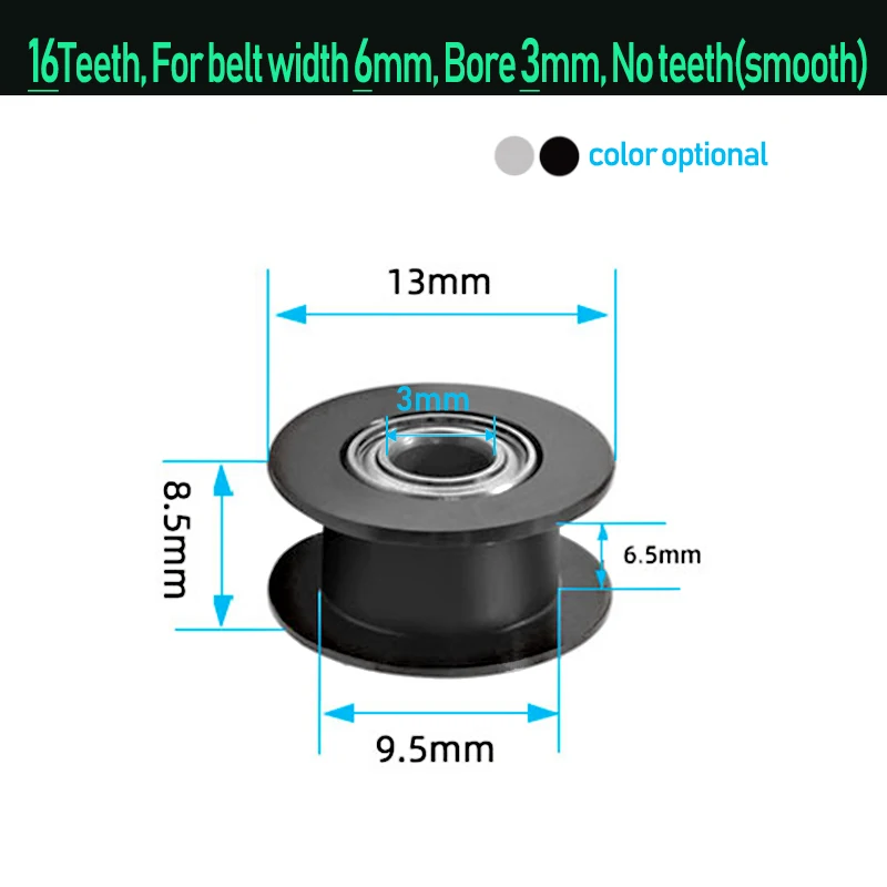 GT2 Spann Timing Pulley 16-zahn 20-Zähne mit 3mm oder 5mm Bohrung mit Lager für 3D Drucker Teile Zahnriemen 6mm 10mm