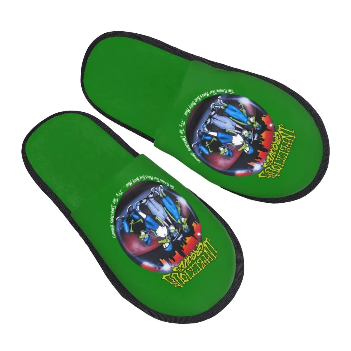 Custom Infectious Grooves American Soft Scuff Memory Foam Slippers Women Funk Metal Band Spa House Shoes