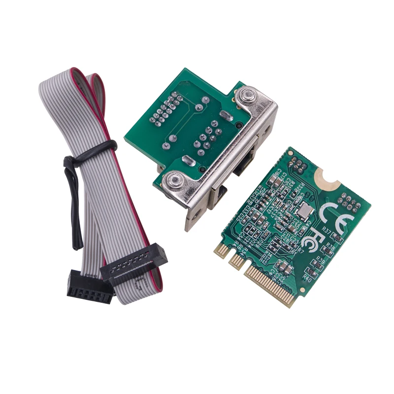 M.2 A+E KEY 2.5Gb Ethernet LAN Card M2 A/E to RJ45 COM Port Network Adapter RTL8125BG Chip 2.5G/1G/100Mbps Gigabit Network Cards