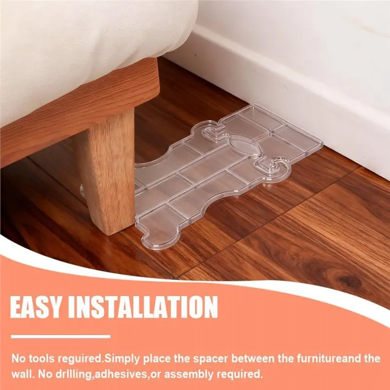 A96I-Couch Wall Spacer 2 Pack, Furniture Wall Protectors, Adjustable Couch Stoppers To Stop Sliding And Door Stoppers