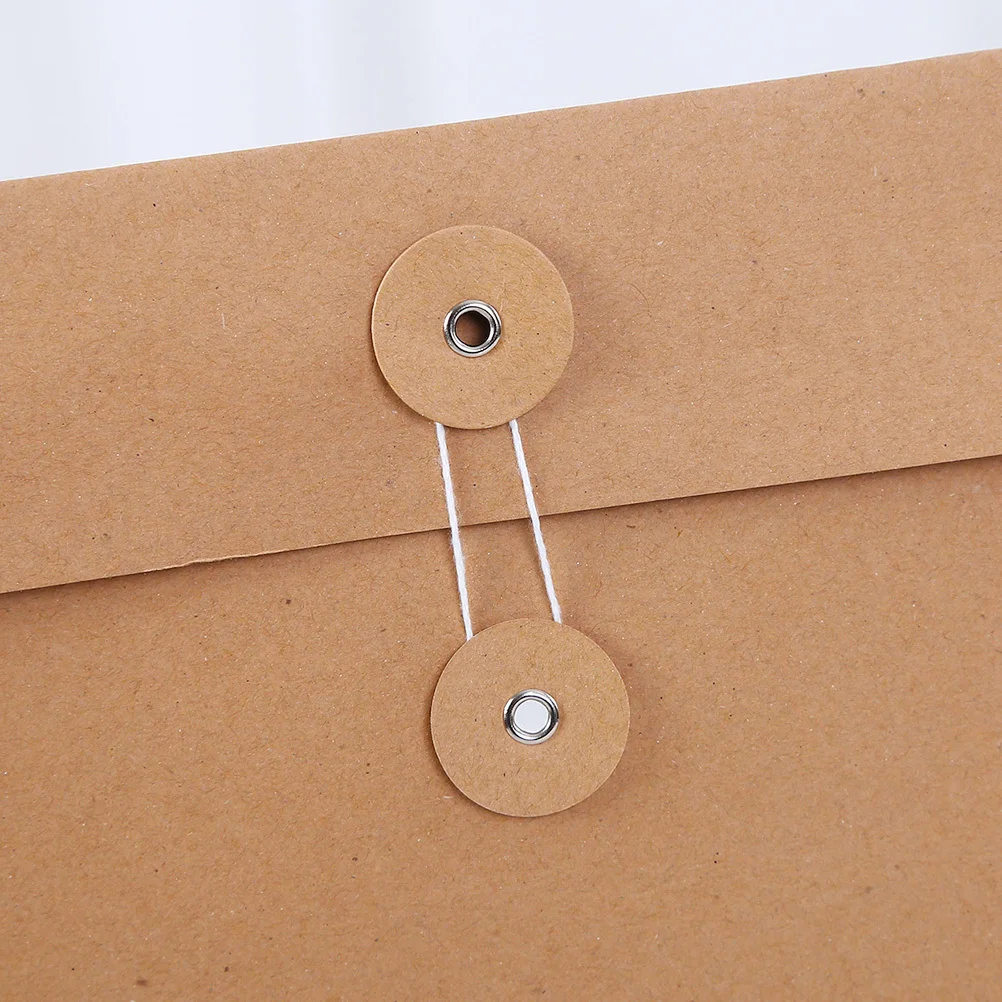 6Pcs A4 Light Brown Blank File Bag Paper Organizer Stylish Document Holder for Office School Interviews Travel