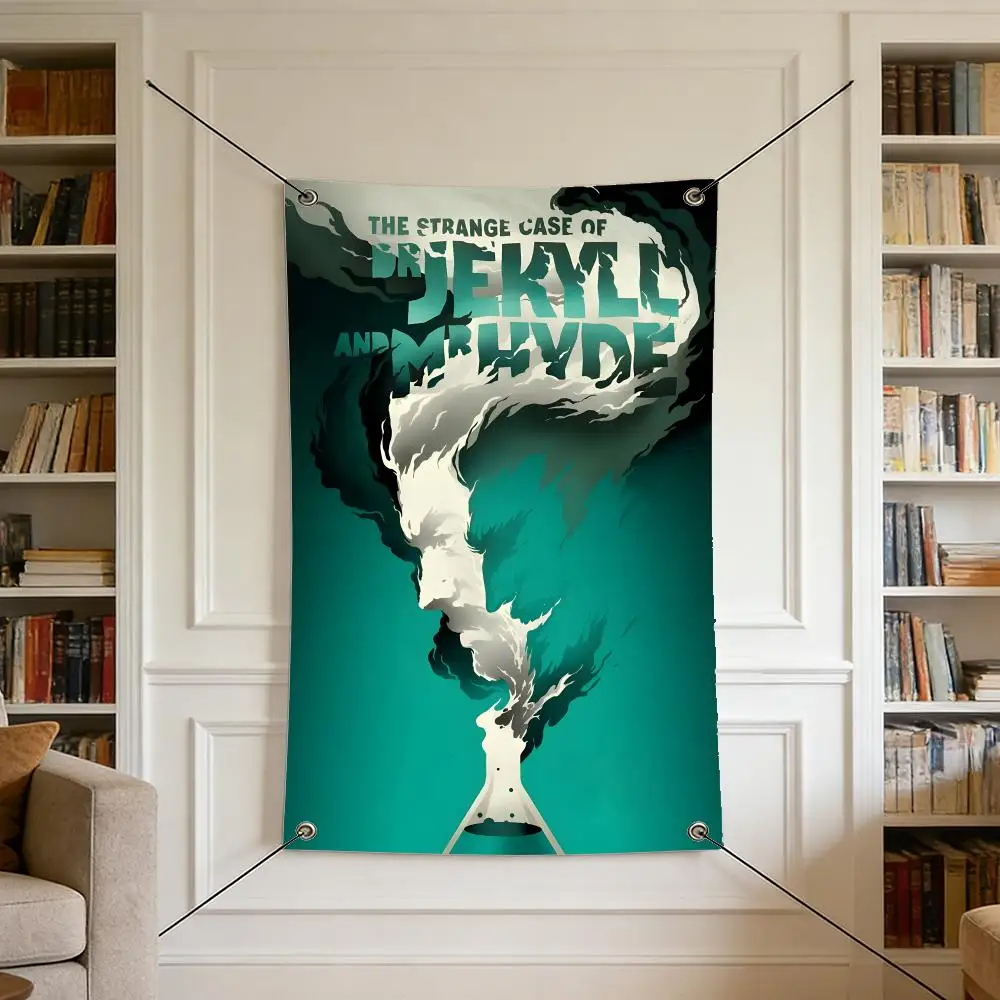 Book D-Dr J-Jekyll a-and M-Mr H-Hyde Flags Warm Home Flag 4 Grommets Wrinkle Free Indoor Outdoor