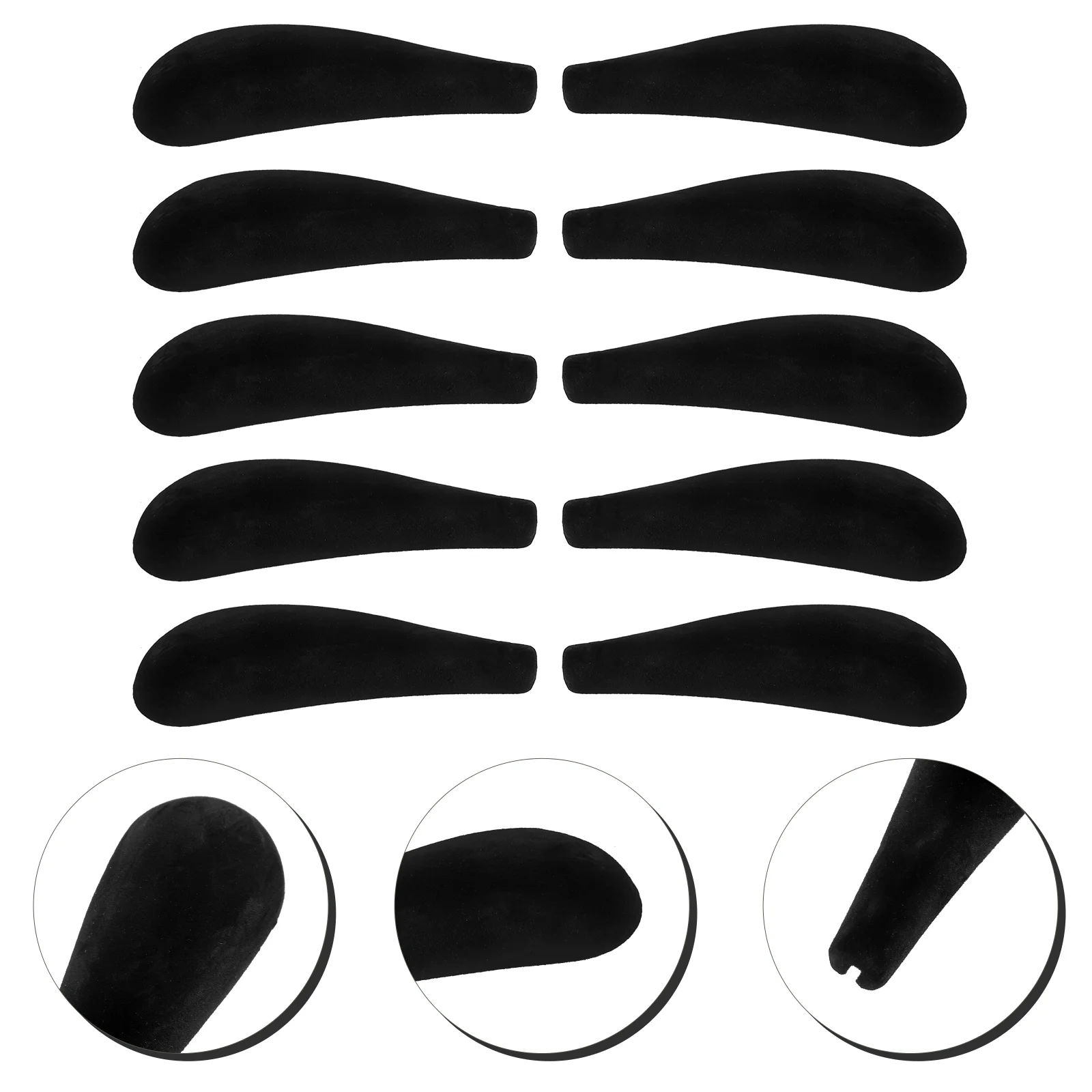 

10 Pcs Hanger Shoulder Rest Clothing Pads Coat Forms Wide Black Hangers Clothes Non-skid Velvet Suit Garment Liner