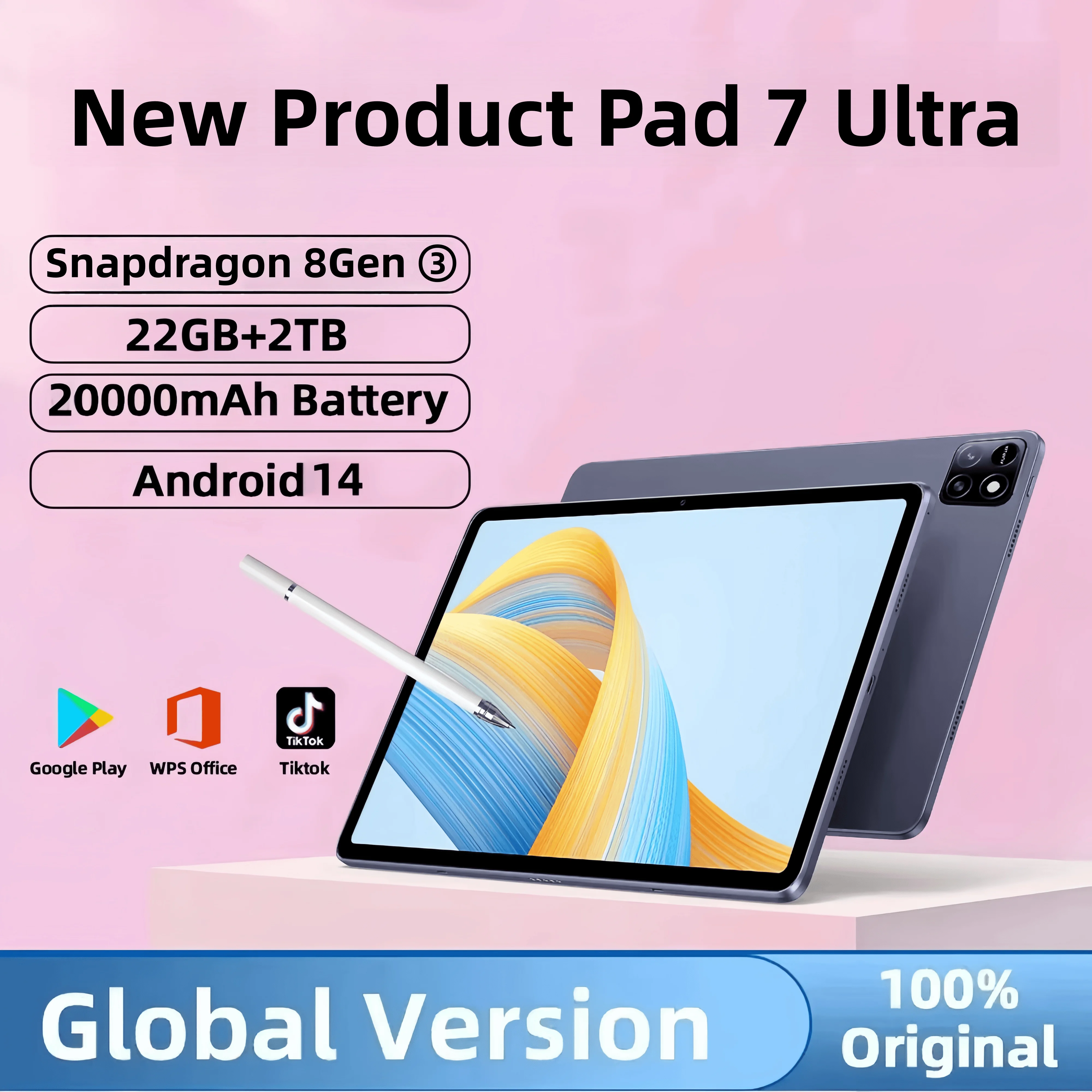 yZ[z2025NV^IWiO[oŃ^ubgPC Pad 7 ProASnapdragon 8gen3ځAAndroid 14 HD 4KA22GB + 2TBAfASIM 5GWIFIΉ