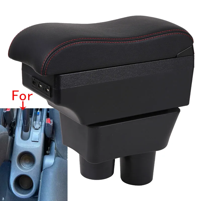 For Nissan Almera Armrest Box For Nissan Versa Rotatable Car Armrest Curved Surface leather Car Storage Box Interior details