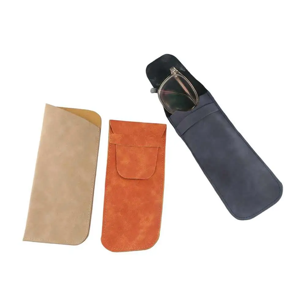 Rectangle PU Leather Glasses Bag Covered Velvet Lining Sunglasses Bag Soft Simple Style Eyeglasses Holder Jewelry Packing