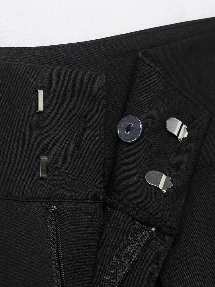    Pantaloni a palloncino drappeggiati da donna nuovi Pantaloni casual da strada larghi con cerniera a gamba larga Pantaloni solidi chic da donna semplici alla moda