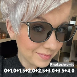 New Photochromic Reading Glasses for Women Unisex Retro Color Changing Sun Glasses Fashion Cat Eye Far-sighted Presbyopia