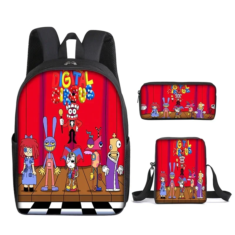 

THE AMAZING DIGITAL CIRCUS Elementary School Student Backpack Three-piece Set Outdoor Bag Beautiful Fashion Accessories