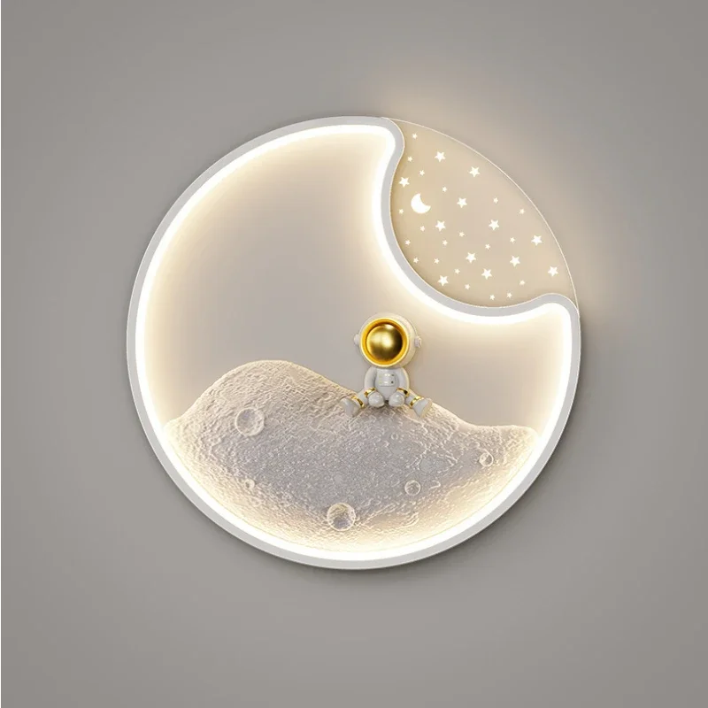 Modern Astronaut Led Chandelier For Children\'s Room Bedroom Study Kids Baby Cartoon Spaceman Moon Home Ceiling Lamps Fixture