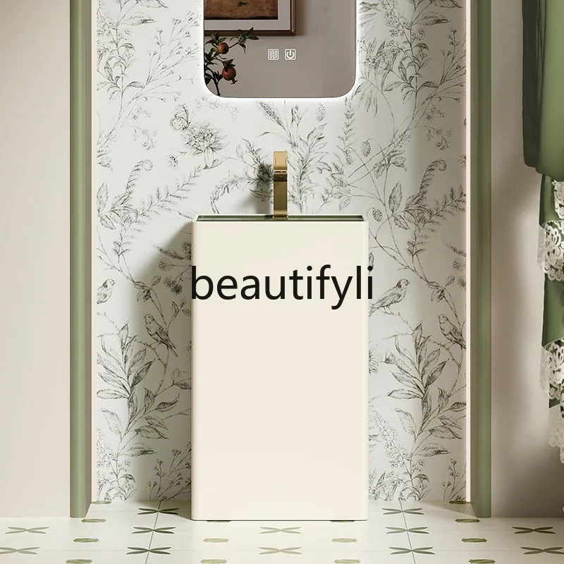 

Small apartment integrated ceramic pillar basin high-end washbasin, floor-to-ceiling washbasinAsmt52
