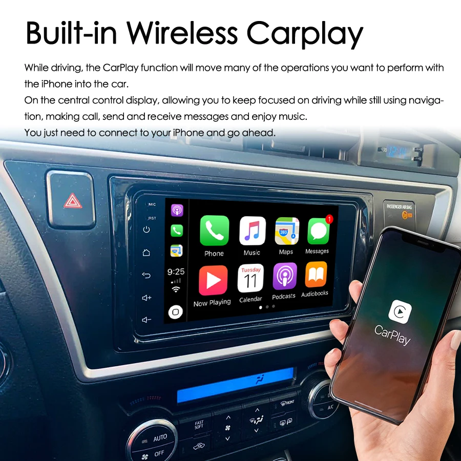 Android 14 IPS Screen For TOYOTA AURIS 2013 2014 CAR RADIO GPS 8GB RAM 128GB FLASH 8 Octa Core STEREO+DVR/WIFI+DSP+DAB+CARPLAY
