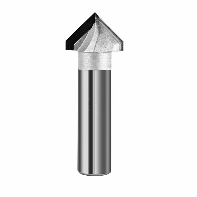 1pc 1/2 "gambo diamante rivestimento CVD tipo V punta del router per legno fresa lavorazione del legno fresa PCD punte CNC