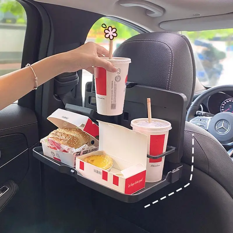 Back Seat Car Trays for Eating Car Back Seat Travel Tray Working Desk Multi-functional Car Dining Table with Phone and Cup