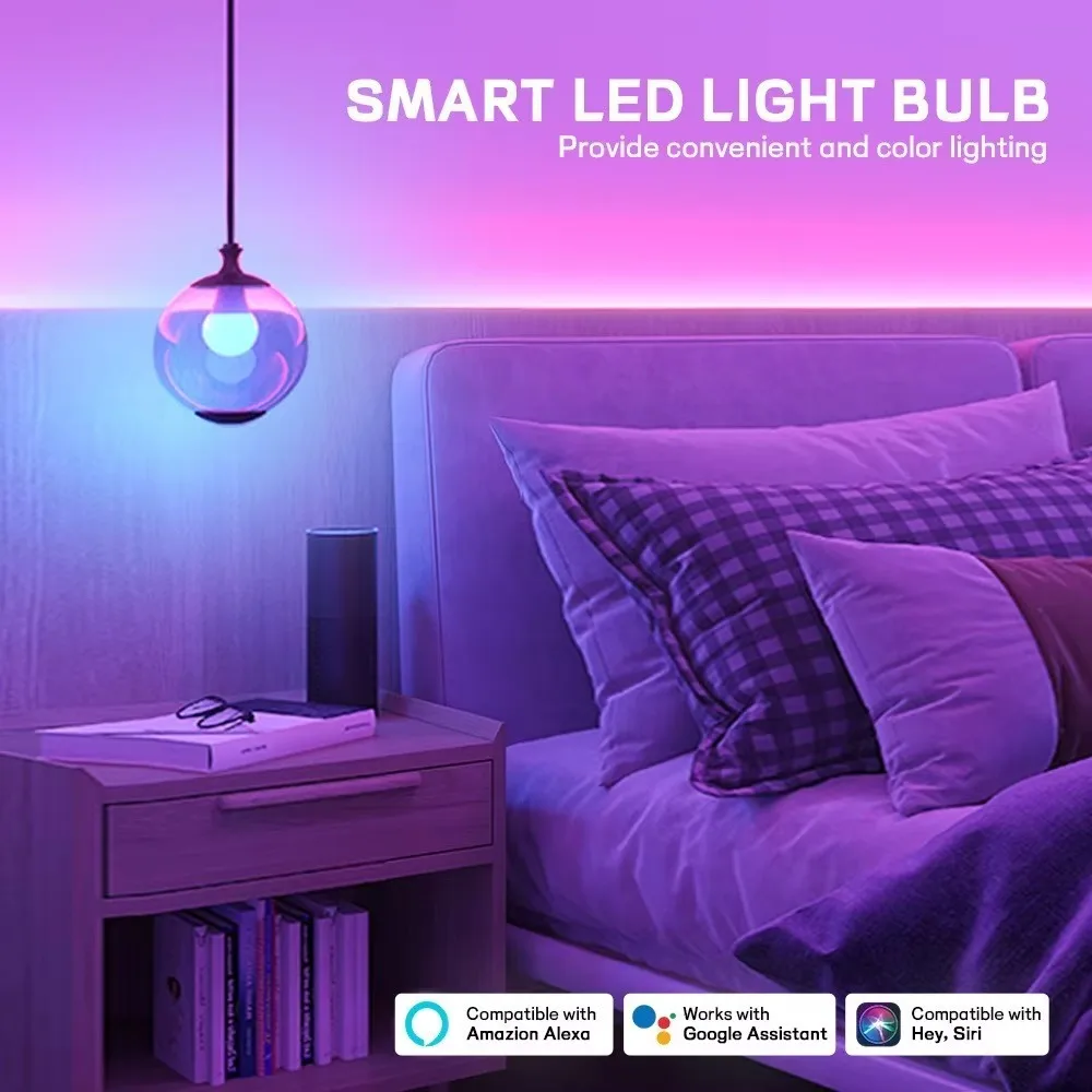 ZAOXI WIFI Bluetooth RGBCW Dimming LED Light E27 10W 240V Smart Light Bulb Support Alexa Google Assistant With C2/A3 Remote