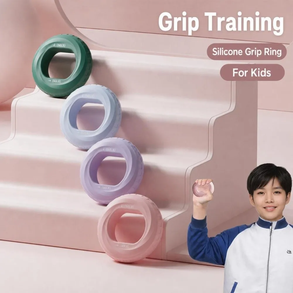 Muscle Build Silicone Material Grip Ring Dual Resistance Flexible Texture Finger Trainer Ergonomic Shape Hand Gripper Hand Rehab