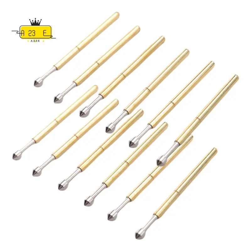 

A23E-100Pcs P75-E2 Spring Test Probe Pogo Pin 1.3Mm Conical Head 1.0Mm Thimble