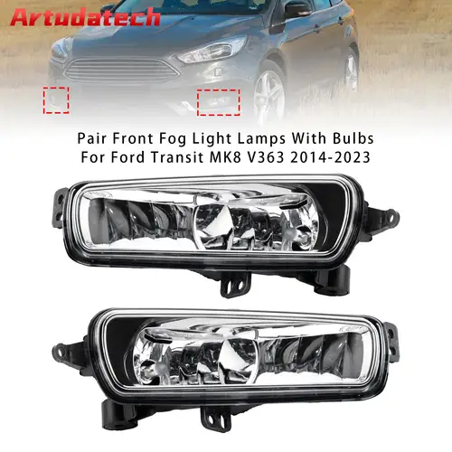 Artudatech-luces antiniebla delanteras con bombillas para Ford Transit MK8 V363 2014-2023, accesorios para coche
