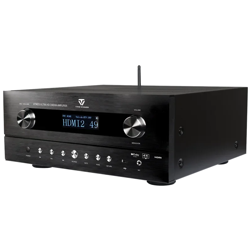 A-1154 Tonewinner AT-1200 Multichannel Channels 5.2.2 Decoding Integrated Amplifier AV Receiver 4K 3D/Bluetooth 5x100W 6Ω