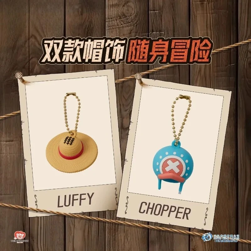 

One Piece Hat Pendant Keychain Luffy Chopper Kawaii Cartoon Anime Figures Keyring Backpack Decorations Cap Toy Children Gifts