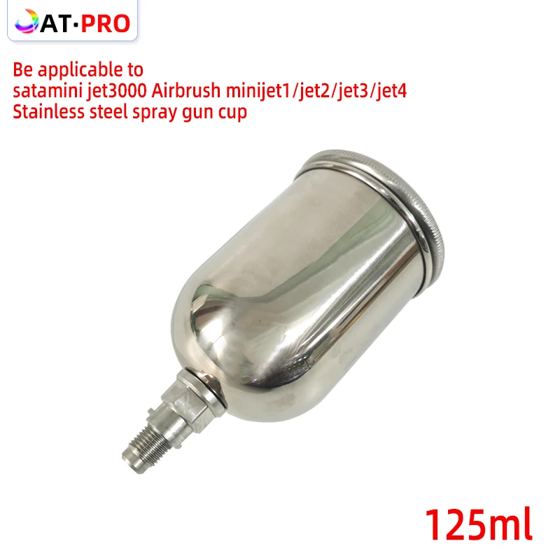 Satar 3000B Spray Gun Pot 125ml Stainless Steel Spray Paint Cup Jet1 2 3 4 Spray Gun Can Seal Cup