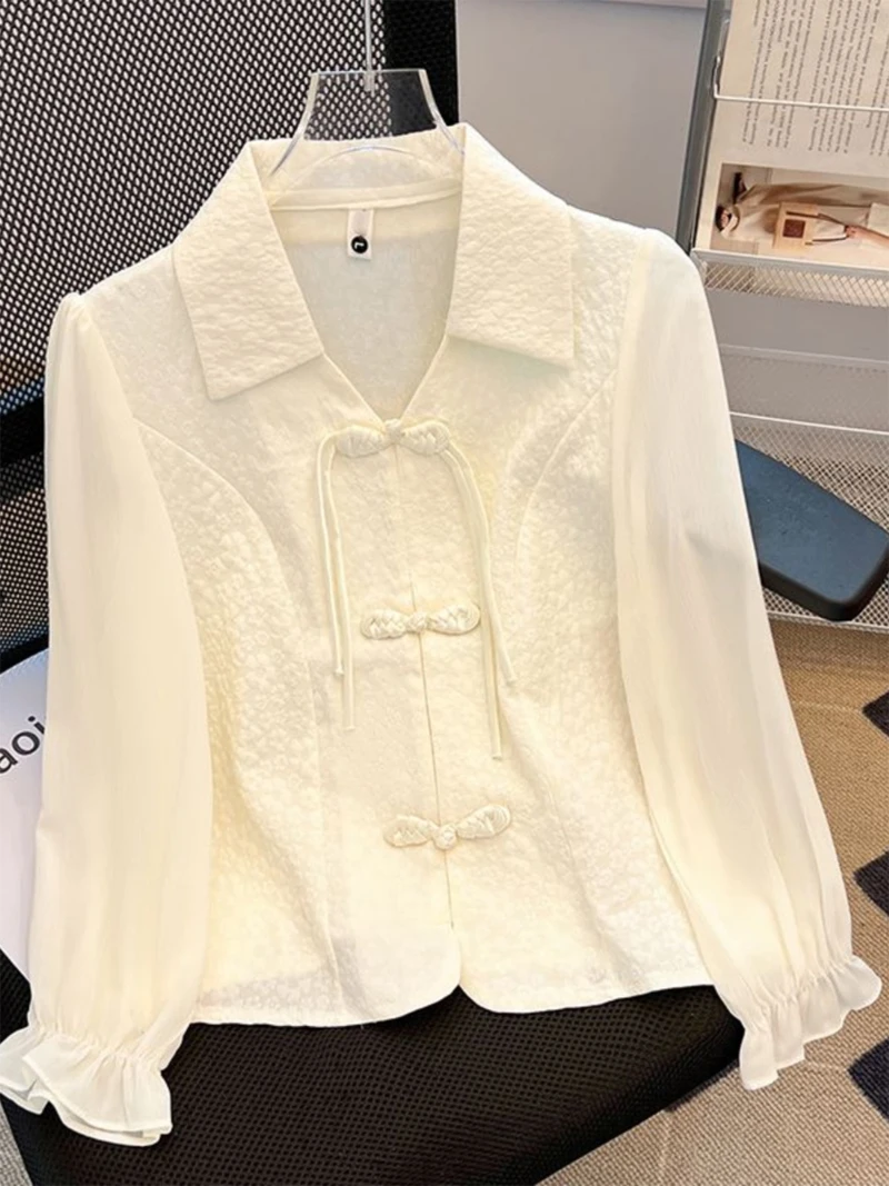 

Long Sleeve Shirts Womens Cotton Plaid Button Down Tops Lantern Sleeves Retro Casual Vintage Style Relaxed Spring Daily Feminine