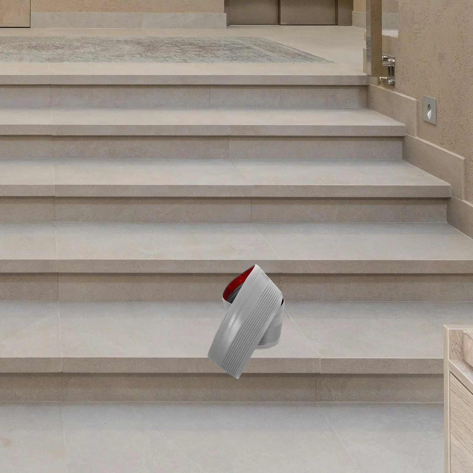 Perfil de PVC para Escaleras, Protector de Bordes de Escaleras, Superficie Texturizada Antideslizante, Color Brillante, para Seguridad en Interiores y Exteriores, Moldura para Bordes de Piso