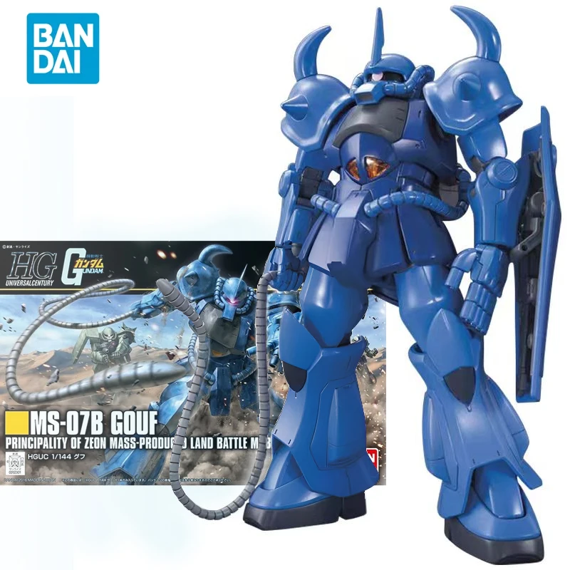 

Оригинальная модель Bandai Anime GUNDAM HGUC 1/144 MS-07B GOUF экшн-фигурка GUNDAM, Коллекционная модель для детей, подарки
