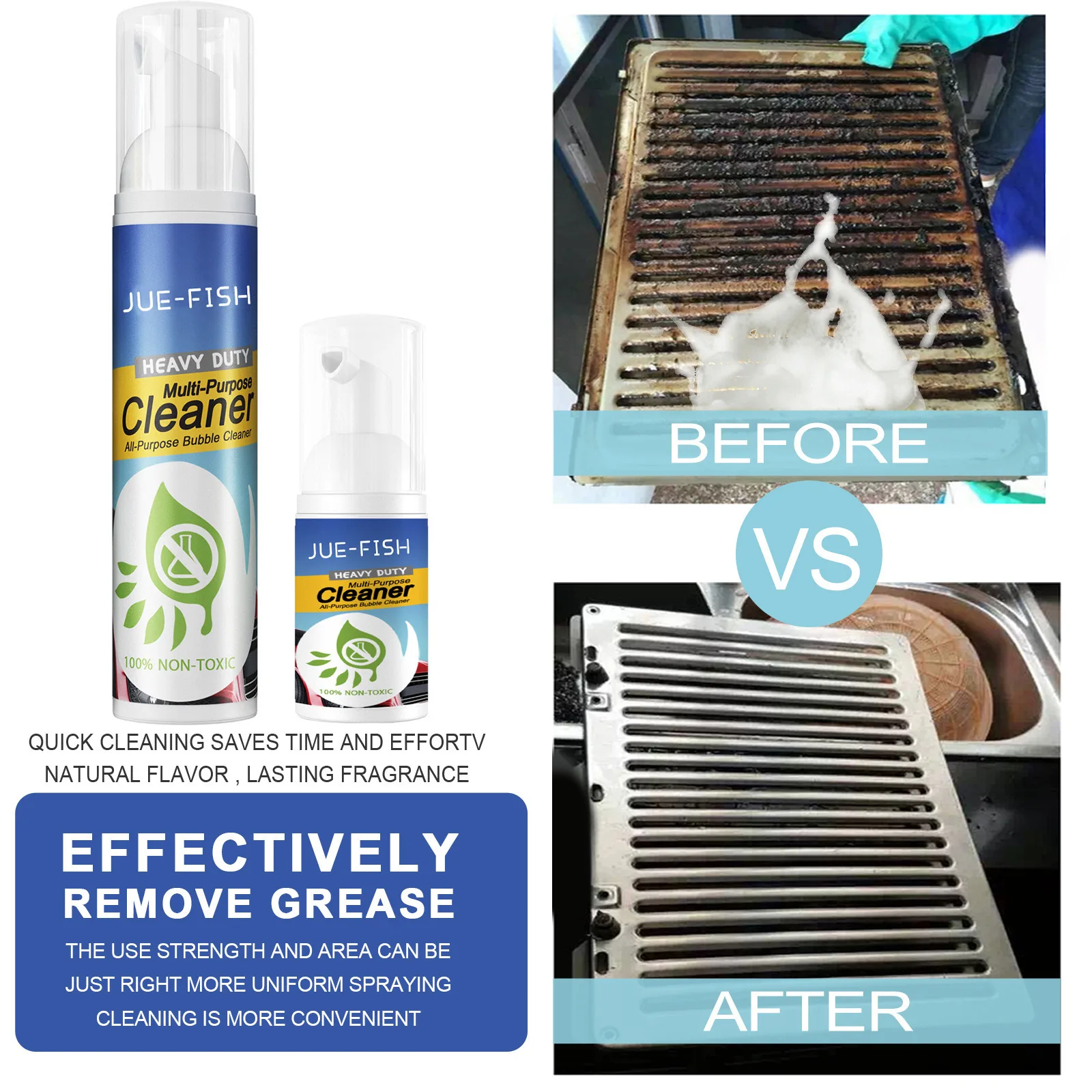 Nem mérgező nehézolaj tisztító hab spray többcélú zsírfolt eltávolító grill sütőhöz - hatékony zsíroldó