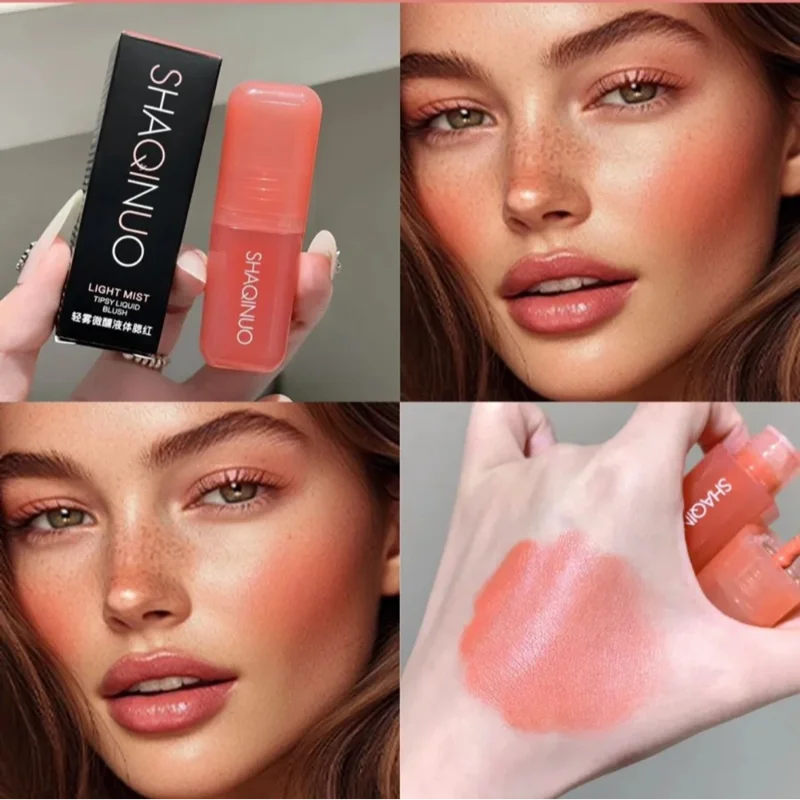 Fard à joues liquide monochrome, imperméable, hydratant, reflets, beauté, violet, lèvres et joues, double usage, Rouge naturel mat, maquillage pour le visage