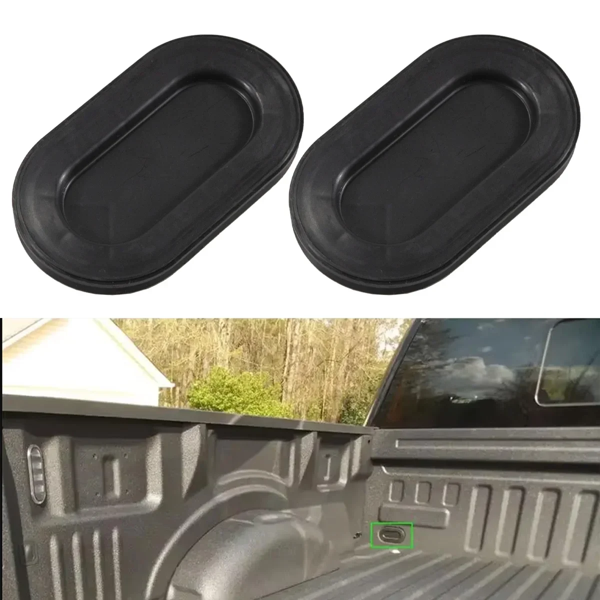 Truck Bed Oval Drain Plug Cover Cap for Ford F150 1999-2018 / F250 F350 Super Duty 2017-2018 4L3Z-99277B76-AA
