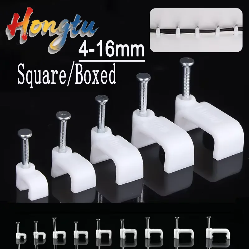

Cable Clips & Wire Staples - 4-16mm Square, Fastener Nails for Cord/Cable Winder Parts