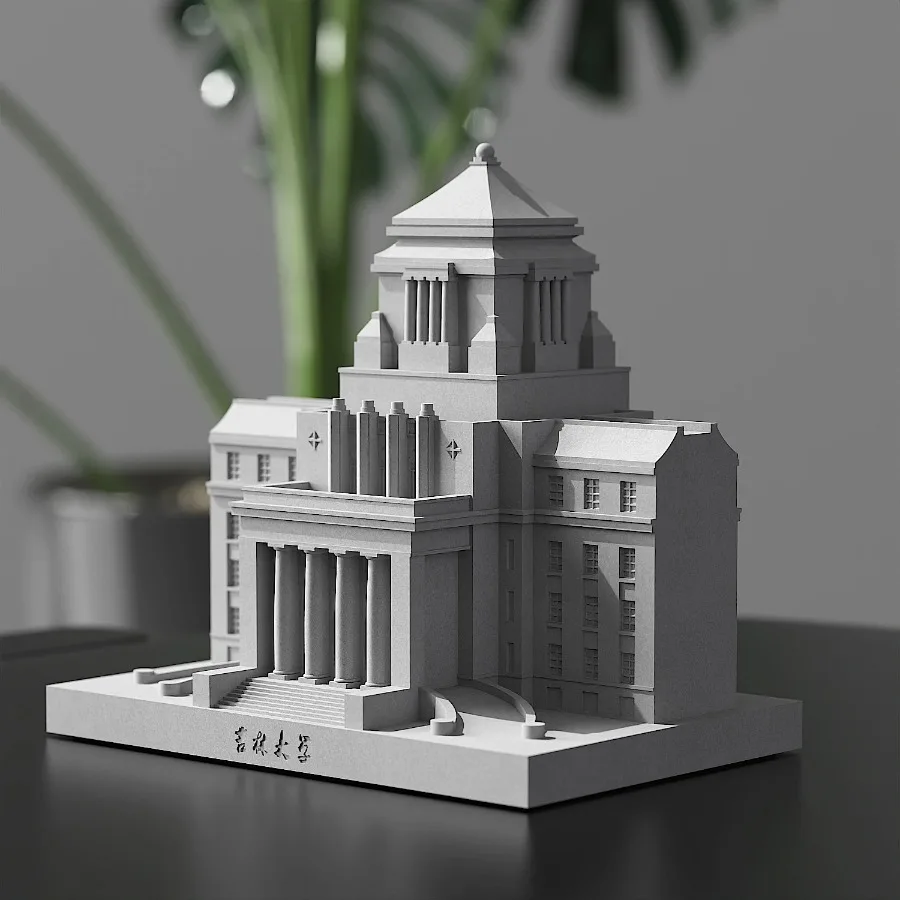 Famous Chinese University Jilin University Basic Medical College Cement Building Model Art Decoration Desktop Ornament Gift