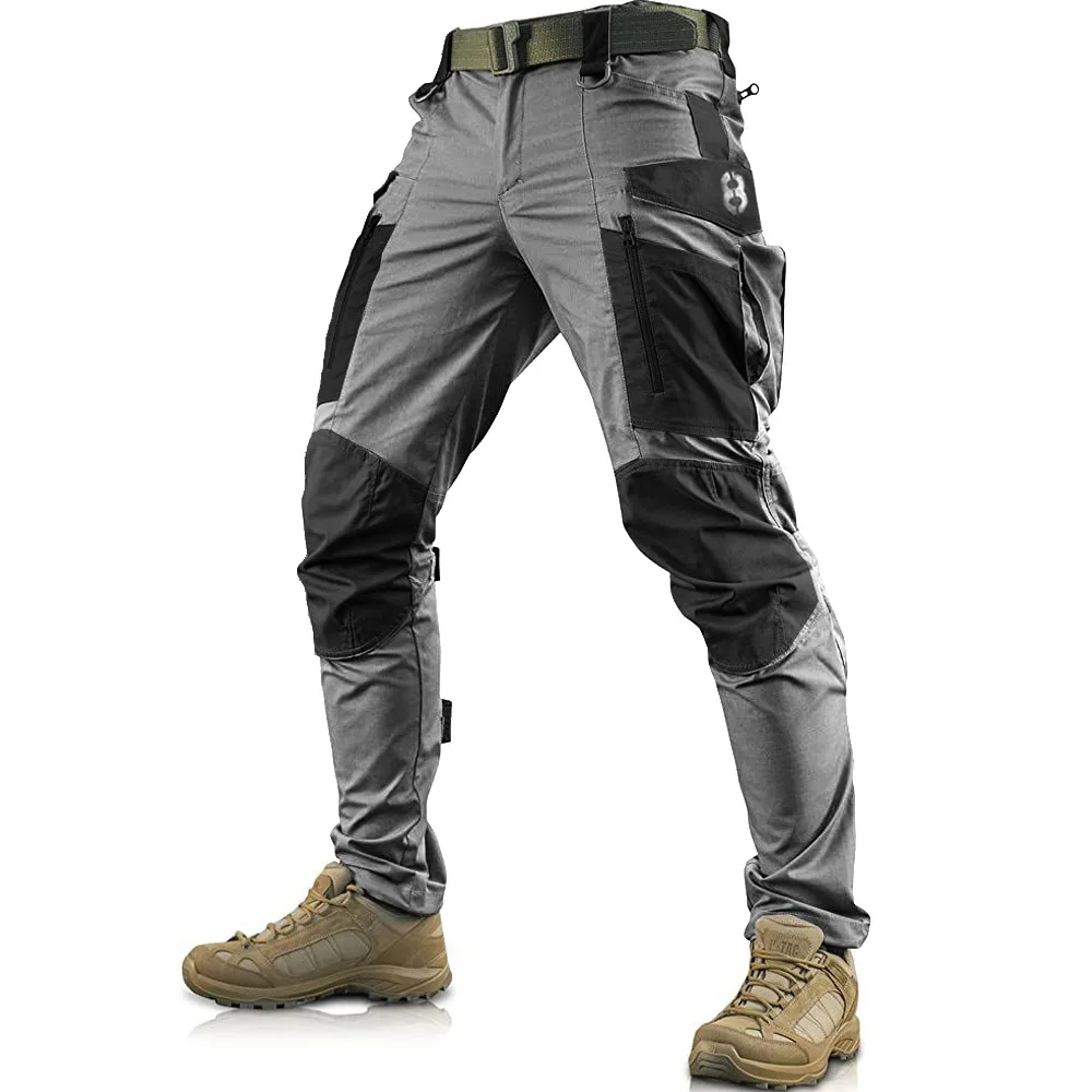 Men\'s Cargo Pants Outdoor Quick Drying Wear-Resistant Pocket Tactical Pants Mountaineering Outdoor Tactical Strong Man