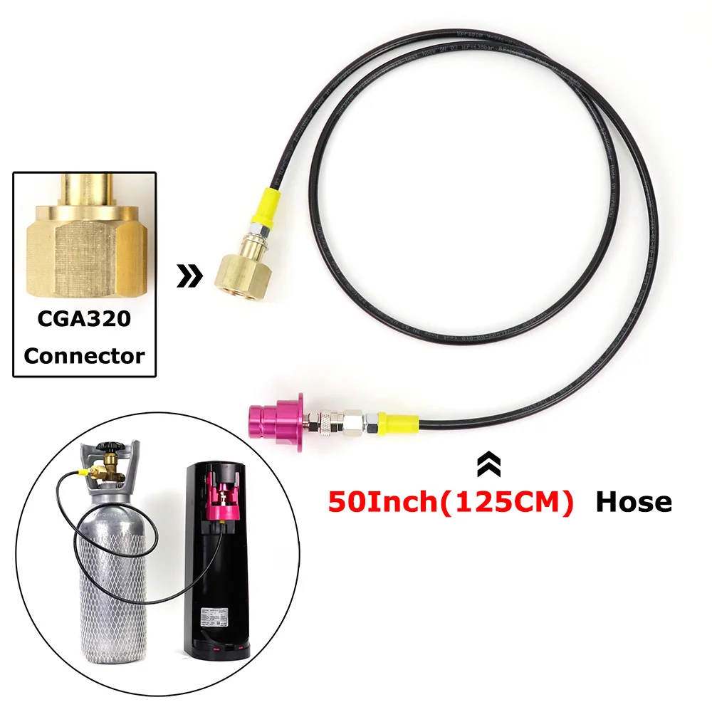 Neues SODA Terra DUO Art-zu-externes CO2-Tankfülladapter-Schlauchset, passend für Sodastream mit W21,8–14 oder CGA320 G3/4-Anschluss
