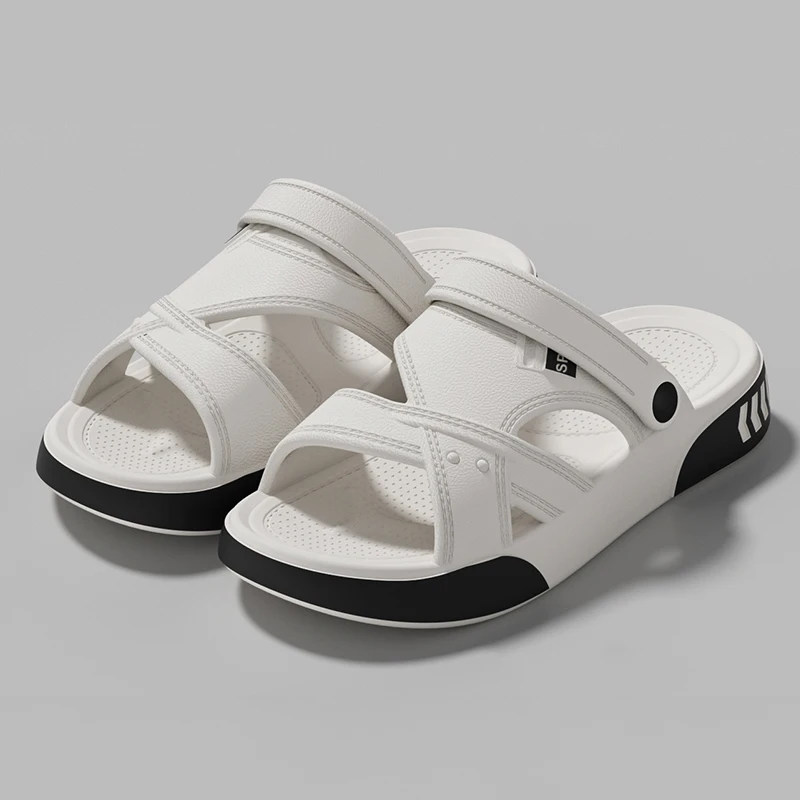 Sommer-Herrenpantoffeln für Drinnen und Draußen, Strand-Freizeitschuhe, Weiche Slides, Flip-Flops aus EVA, Rutschfeste Herren- und Damen-Hausschuhe – Detail 8