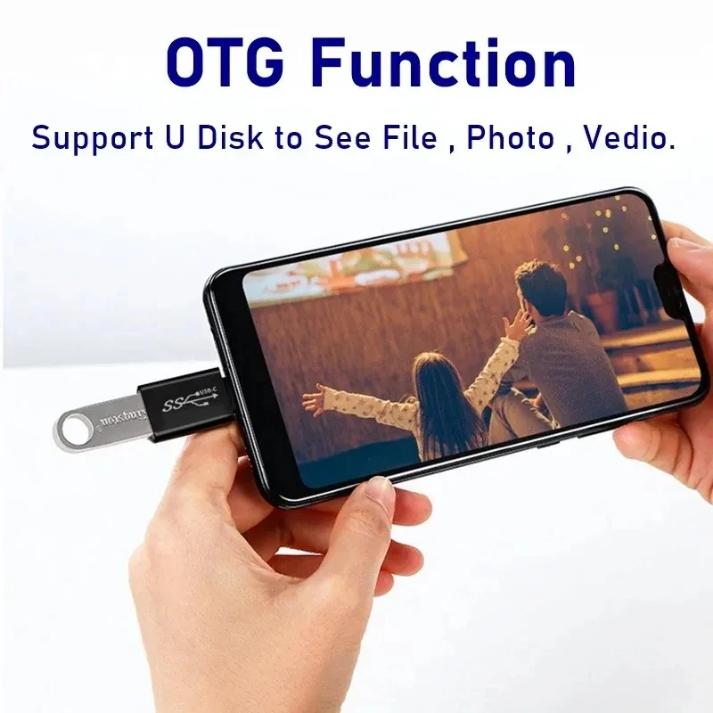 NNBILI Universal USB3.2 OTG Typ C Adapter USBC Stecker auf USB-A Stecker Buchse Konverter für MacBook Huawei Samsung Xiaomi Stecker – Detail 5