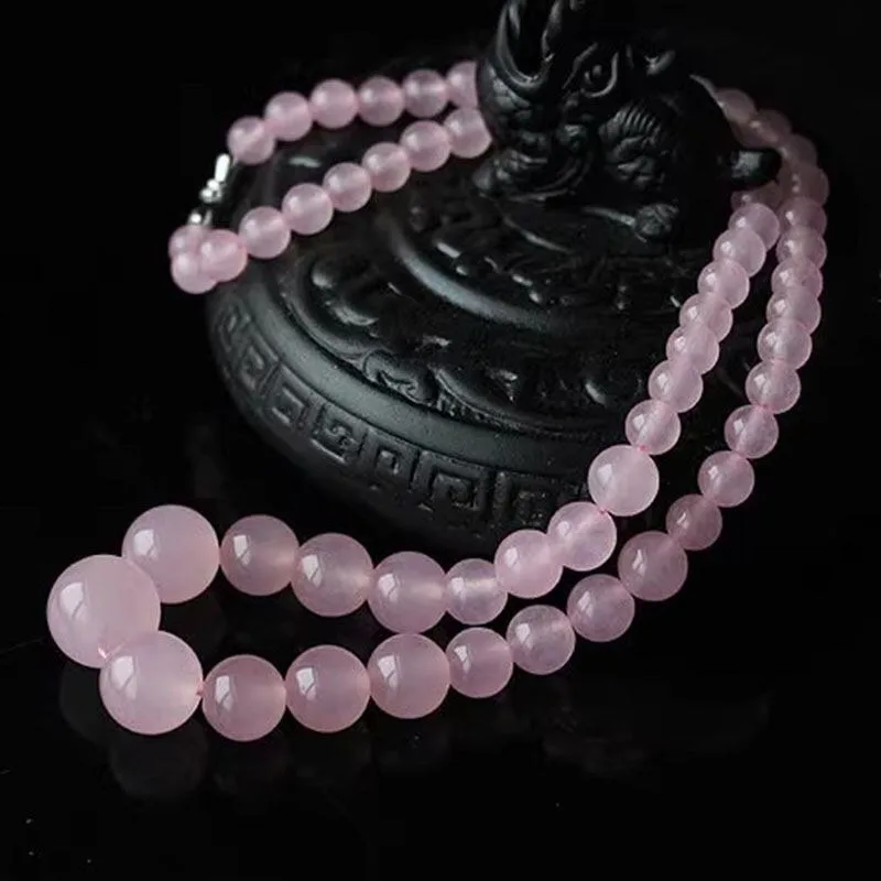 

Женская цепочка с розовой башней, цепочка из халцедоновых бусин, модное ожерелье из агата, модные и изысканные украшения