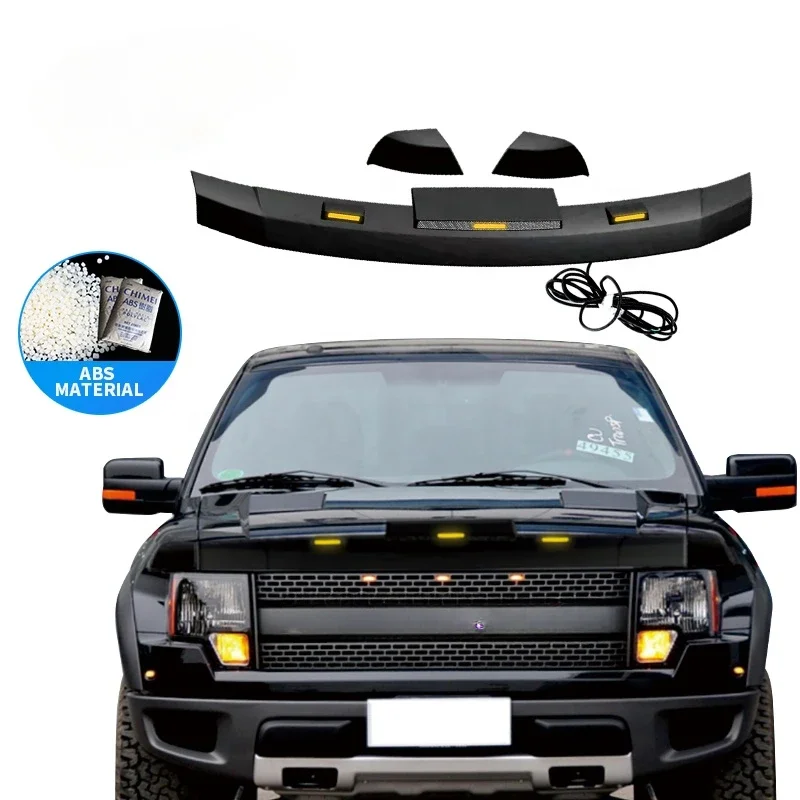 Factory Hood Bonnet Guard With Streamer Light with LED for FORD F150 RAPTOR