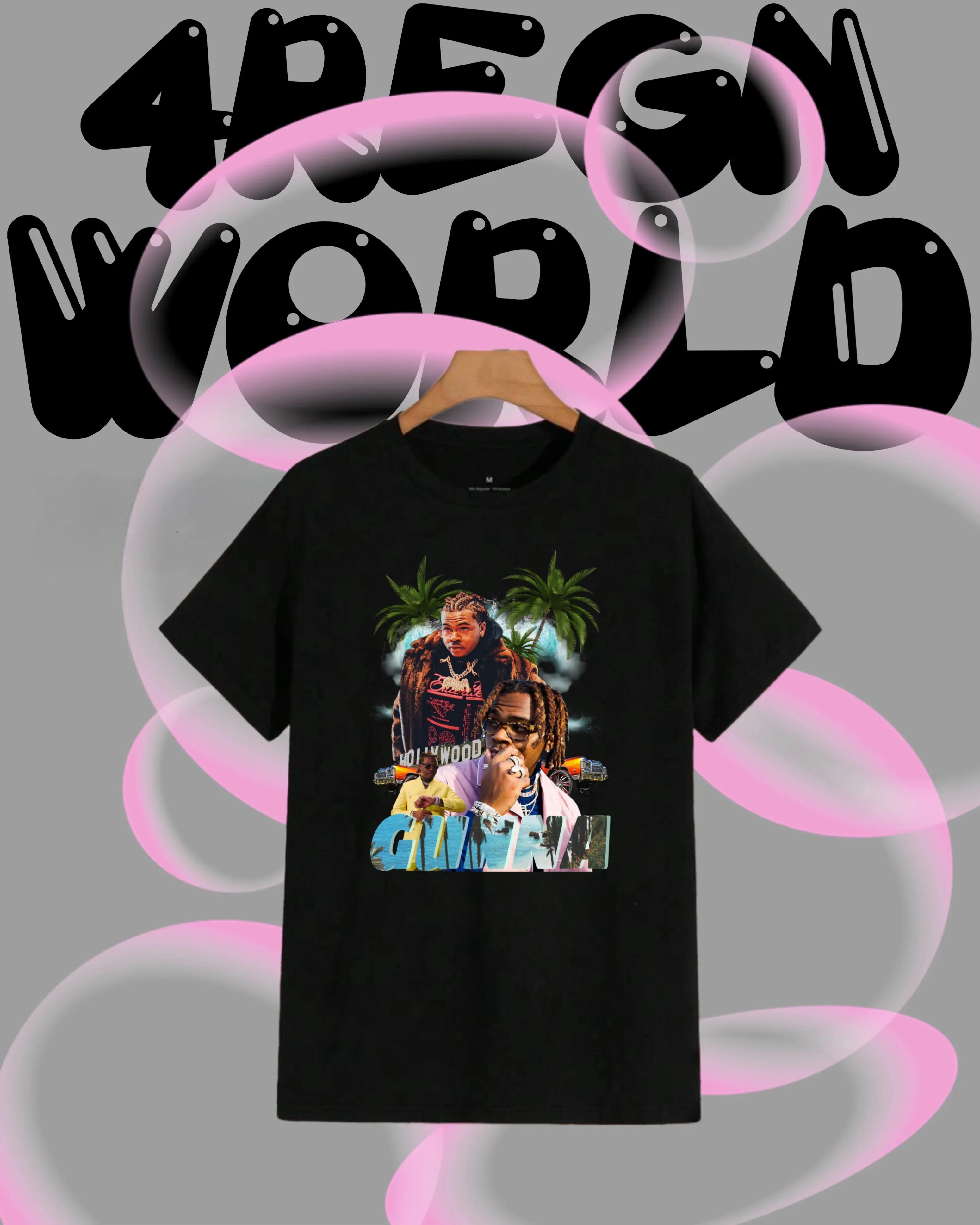 

2025-26 Южноафриканская летняя футболка Gunna с графическим принтом из 100% чистого хлопка, рэпер, хип-хоп, трендовая футболка унисекс, мужская футболка Y2k с короткими рукавами