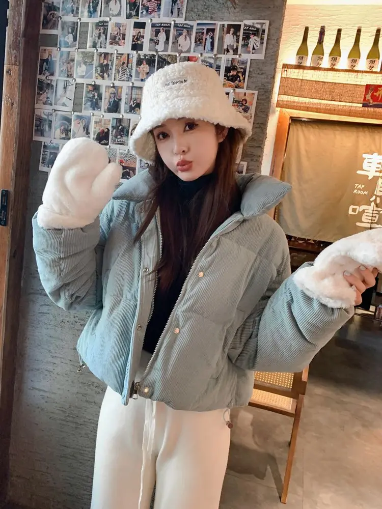 

Parkas Womens Flower Women Coat Fall Polyester Quilted Buttonless Cropped Uniform Stylish Slim Attractive Trendy Popular Unique