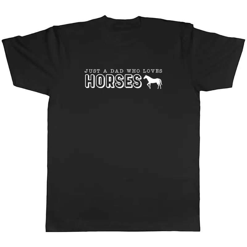 تي شيرت رجالي للجنسين من Just A Dad Who Loves Horses Horse Riding Acestrian هدية