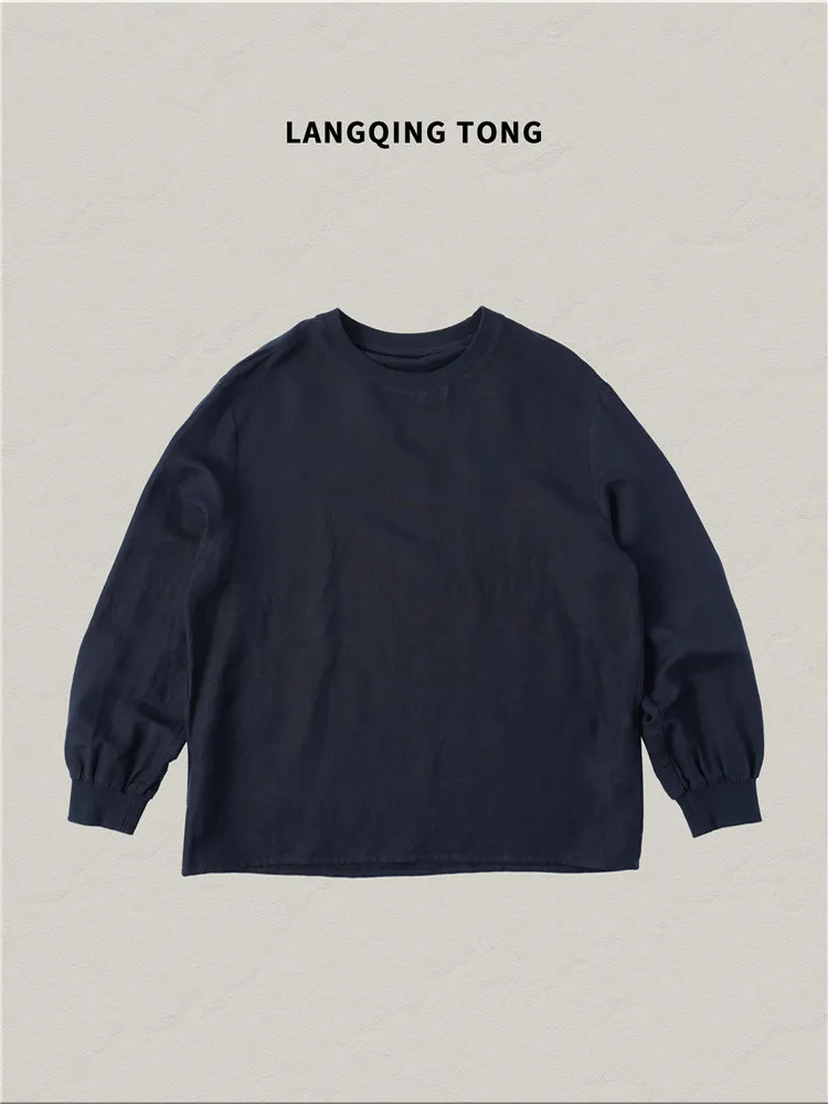 

Langqing Casual Lightweight Long Sve Linen Top Women's Spring New Loose Fit T-irt Comfortable Breathable Summer Tee